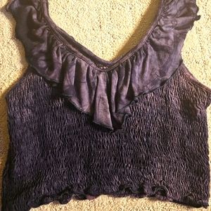 A&E Purple Tie Dye Ruffle Top [M]